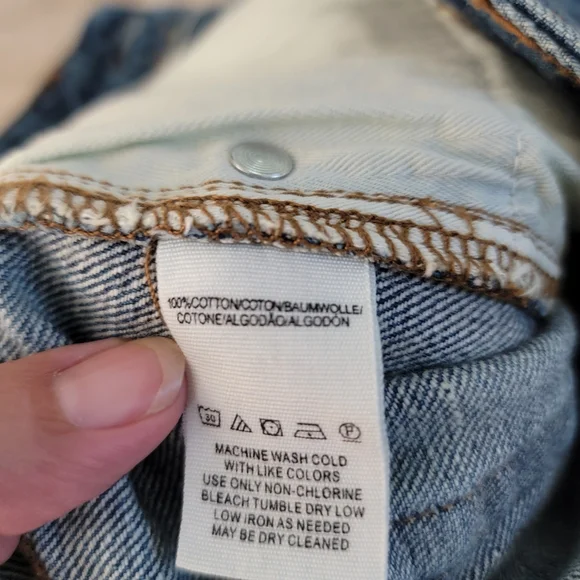 Free People Blue Distressed Jean Shorts - Picture 4 of 9